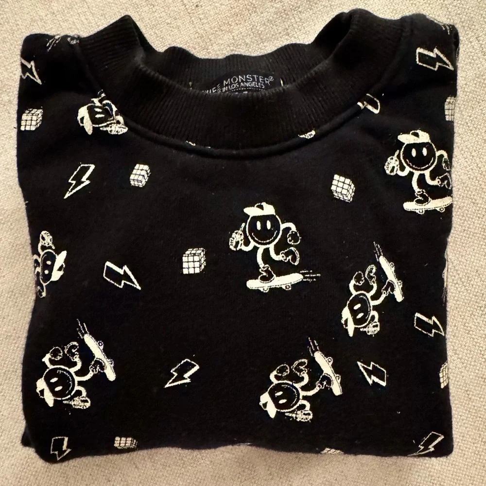 Kids WEE MONSTER Happy Skate Black Sweatshirt